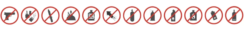 Lista de objetos prohibidos a bordo del avión